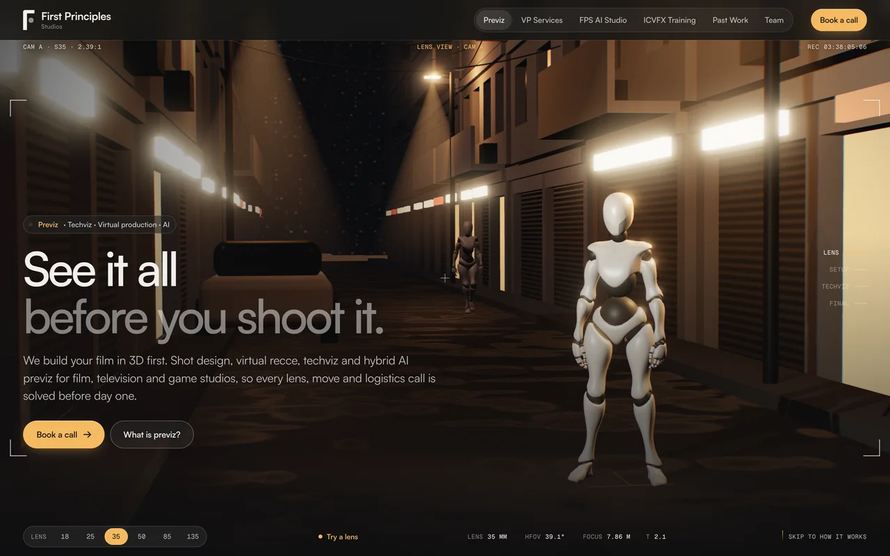 First Principles Studios website by Baclinc